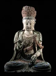 Large Seated Bodhisattva with Hands Raised, Jin Dynasty (1115-1234)