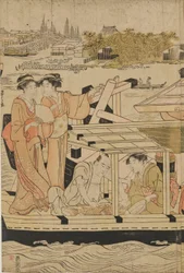 Cooling off on Boats by Ōhashi Bridge