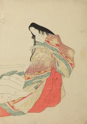 Standing Court Lady, Plate from Album: Thirty-Six Female Poets