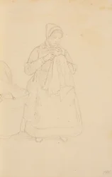 A Nurse Sitting by a Cradle
