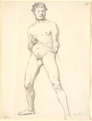 Standing Male Academy Model with a Rope