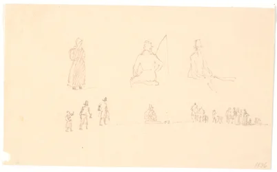 Two Rows of Figure Sketches