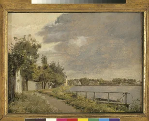 View of Dosseringen near the Suburb Østerbro outside Copenhagen, Cloudy Sky