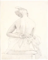 Seated Female Model Seen from Behind