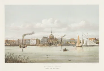 View of the Groothoofd Gate in Dordrecht (Gezicht op het Groote Hoofd, Dordrecht in 1864)