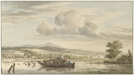 River View with Hay Barge