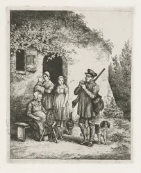 Company at the Door of a House