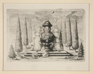 Mourning Representation for the Member of a Noble Family with Allegorical Figures of Faith and Love