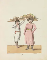 Fruit Seller and Peasant Selling Cheese and Herring, 1799