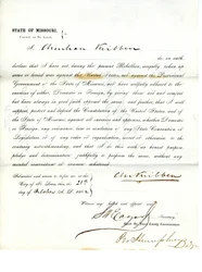 Loyalty oath of Christian Kribben of Missouri, County of St. Louis