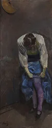 Girl Binding Her Garter