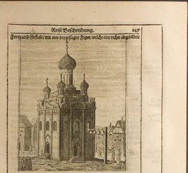 Cathedral in the Moscow Kremlin Illustration from Travels to the Great Duke of Muscovy and the Kin