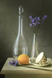 Purple Flowers and Glass