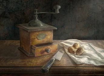 Vintage Coffee Grinder Still Life