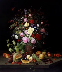 Still Life of Flowers and Fruits
