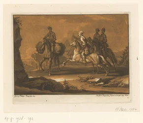 Three Cavalrymen Stopping a Traveler