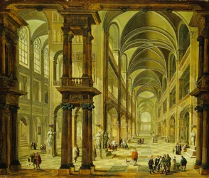 An Imaginary Church Interior with Figures