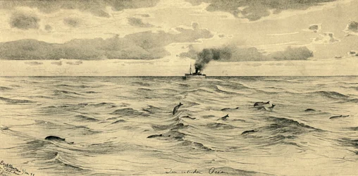 Steamship on the Indian Ocean