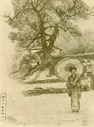 Woman with parasol, Nagasaki, Japan