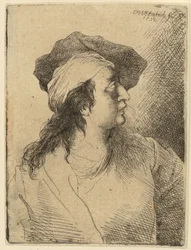 Bust of a Young Woman with Cap, Profile to the Right