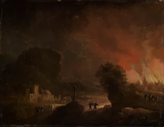 Nocturnal Landscape with a Burning City
