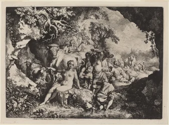 Nymphs Bathing in a Cave