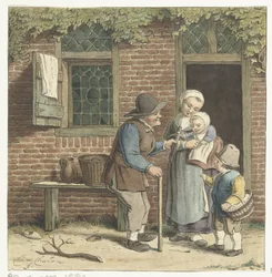 Grandfather Distributes Toys
