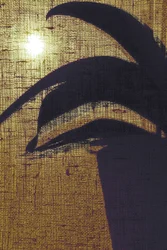 Golden Light Plant Silhouette