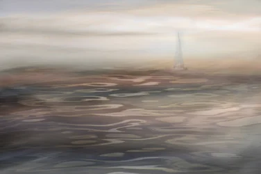 Misty Sailboat Serenity