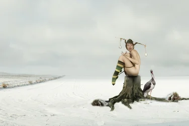 Nude Jester Winter Scene