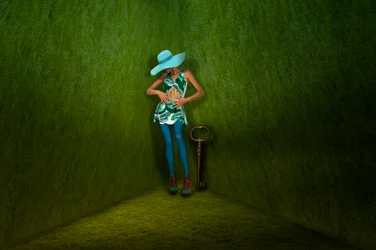 Surreal Woman Green Key