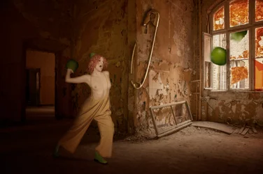 Whimsical Figure Abandoned Room