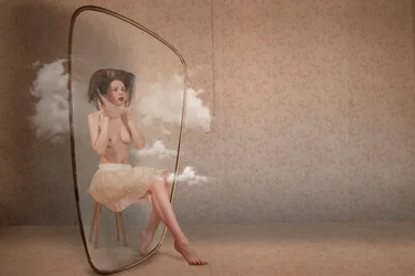 Woman In Cloud Bubble