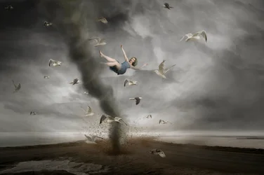 Woman In Tornado