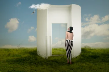 Woman at Surreal Portal