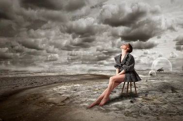 Woman in Surreal Desolation