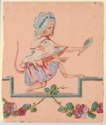 Female Monkey with Hand Mirror