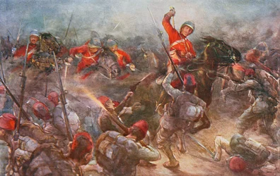 The Charge of the Drury Lowes Cavalry at Kassassin, August 28th, 1882, illustration from 