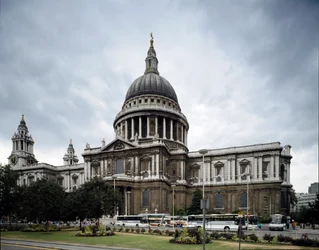 A view of the cathedral of Saint Paul designed by Christopher Wren