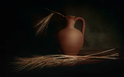 Rustic Pitcher and Wheat