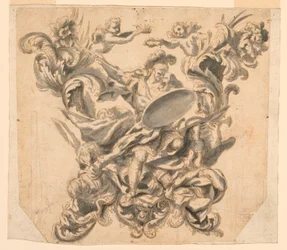 Design for the Rear of a Carriage with Valor Victorious over Vice and Arrogance