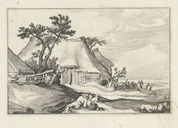 Farm and Shepherd with Sheep and Goat (Landscapes with Farms)