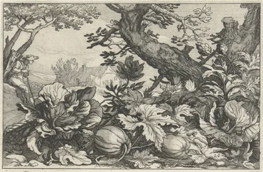 Landscape with Pumpkins and Cabbages