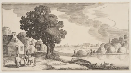 Transport of Hay on a River, from Landscapes