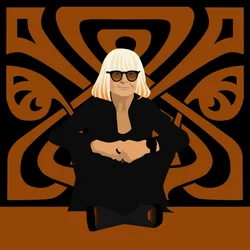 Portrait of Barbara Hulanicki, fashion designer, founder of Biba, interior designer and illustrator