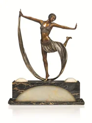 Art Deco figure with illuminated base, 