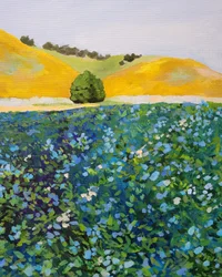 Vibrant Blue Flower Field