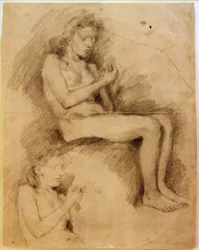 Nude Studies of a Seated Girl