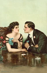 Couple playing cards