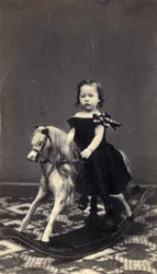 Young Girl on Rocking Horse, 1860s